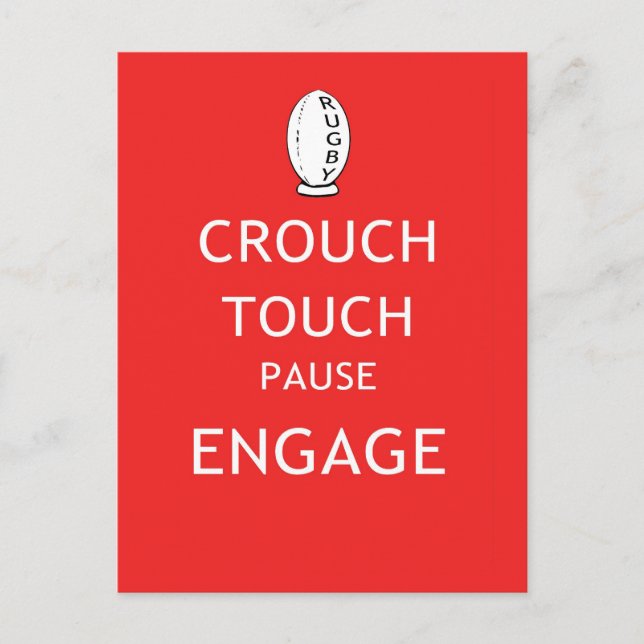 Cartão Postal Instruções de râguebi (antigas) (Frente)