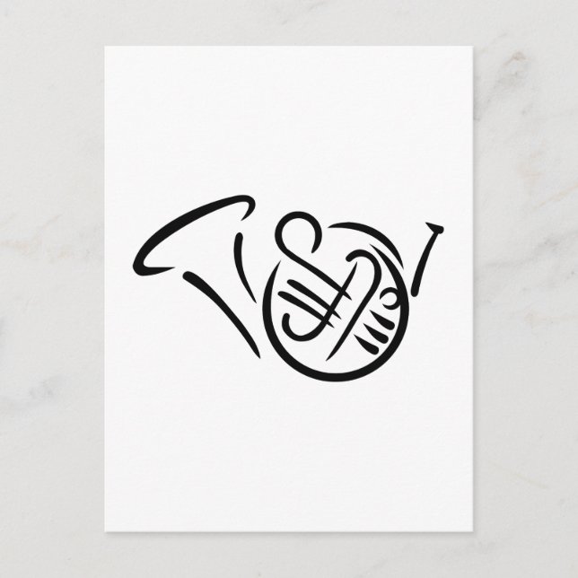 Cartão Postal Instrumento de chifre francês (Frente)