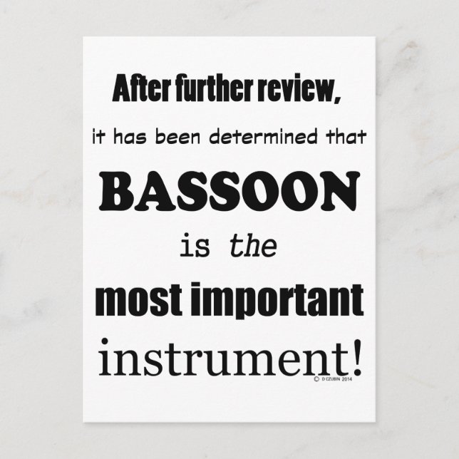 Cartão Postal Instrumento mais importante da Basson (Frente)