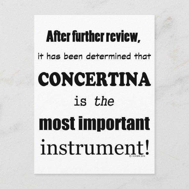 Cartão Postal Instrumento Mais Importante Da Concertina (Frente)