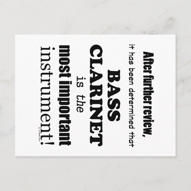 Cartão Postal Instrumento Mais Importante Do Bass Clarinet (Frente)