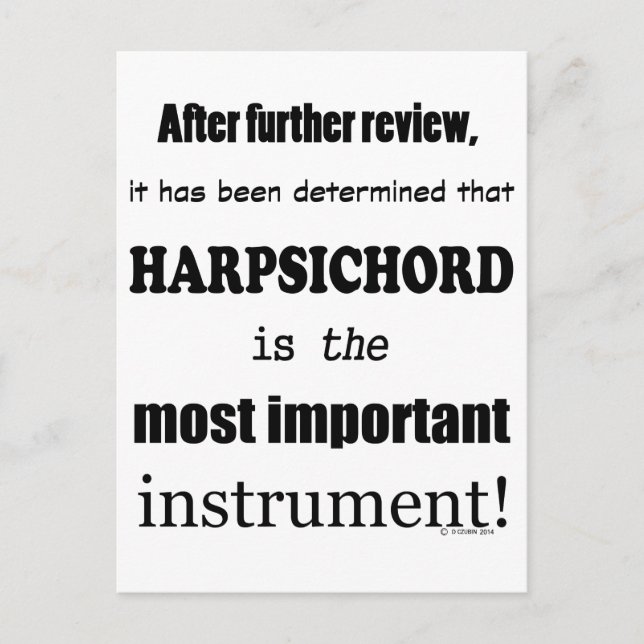 Cartão Postal Instrumento mais importante para o cravo (Frente)