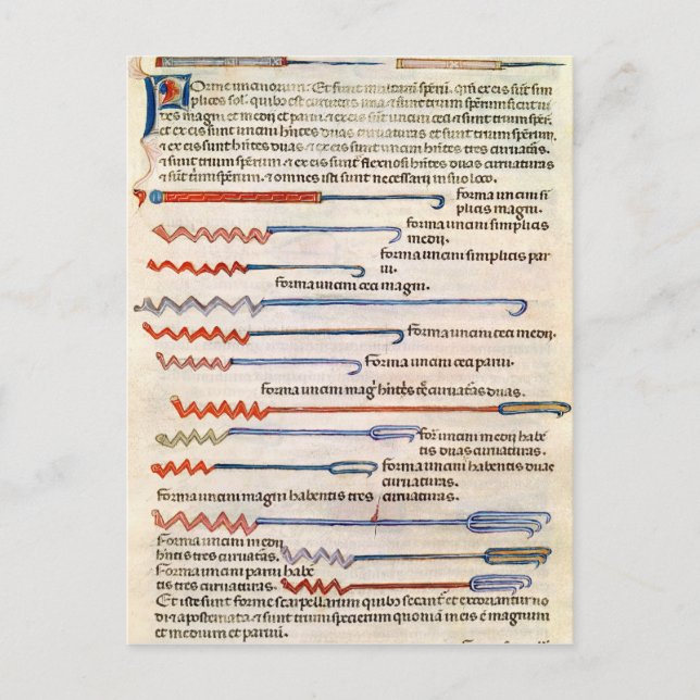 Cartão Postal Instrumentos cirúrgicos de um tratado (Frente)