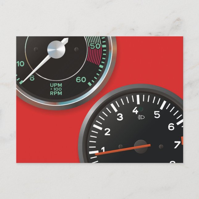 Cartão Postal Instrumentos de automóvel antigos / Indicadores de (Frente)