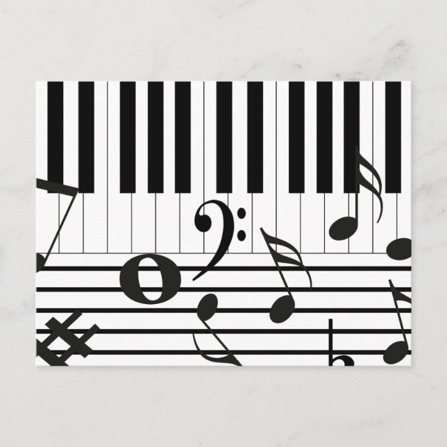 Cartão Postal Instrumentos de Chaves para Pianos Personalizados (Frente)
