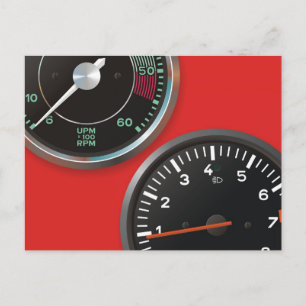 Cartão Postal Instrumentos para automóveis Vintage/Dispositivos 