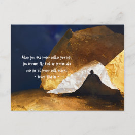 Cartão Postal Instrutor de Meditação de Yoga Dourada Preta Reiki