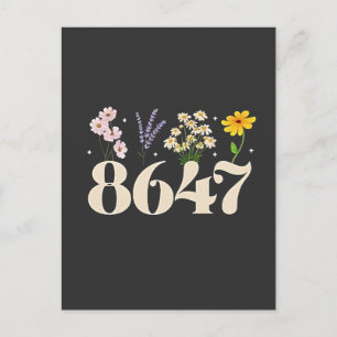 Cartão Postal intage 8647, Anti Trump, Feminista Floral, Sutil