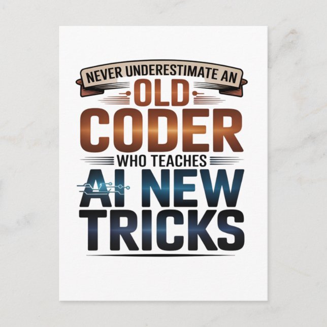 Cartão Postal Inteligência Artificial Antiga Design (Frente)