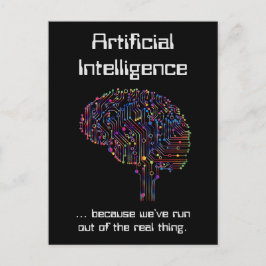 Cartão Postal Inteligência artificial versus coisa real