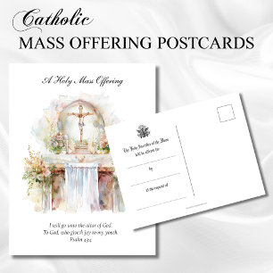 Cartão Postal Intenções de Oferta da Missa Católica Lembrança