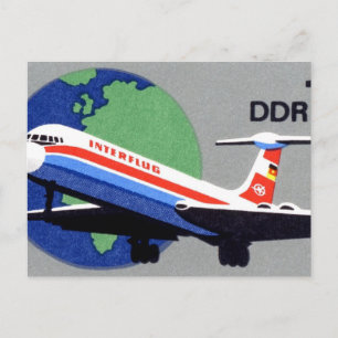 Cartão Postal INTERFLUG - Companhia Aérea Nacional de DDR, Alema