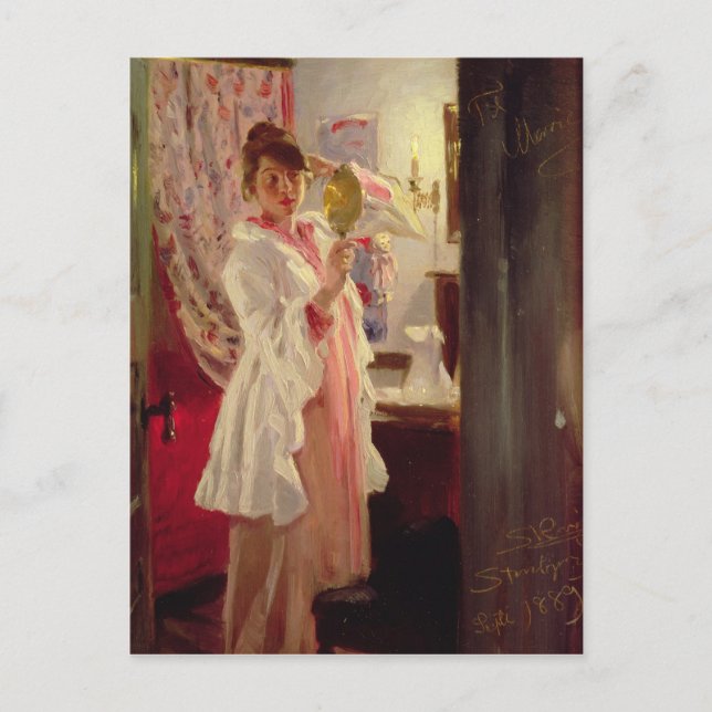 Cartão Postal Interior com a Esposa do Artista, 1889 (Frente)