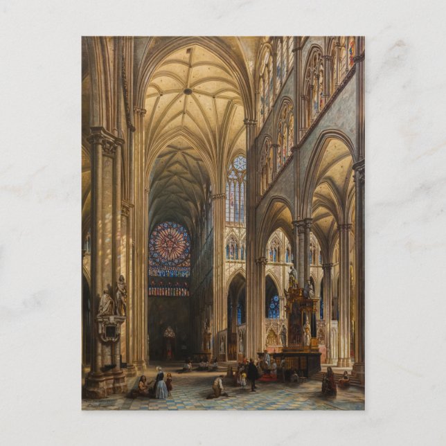 Cartão Postal Interior da Catedral de Amiens por Jules Genisson (Frente)