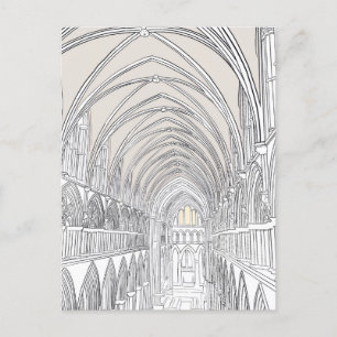 Cartão Postal Interior da Catedral de Salisbury Linhas De Dese