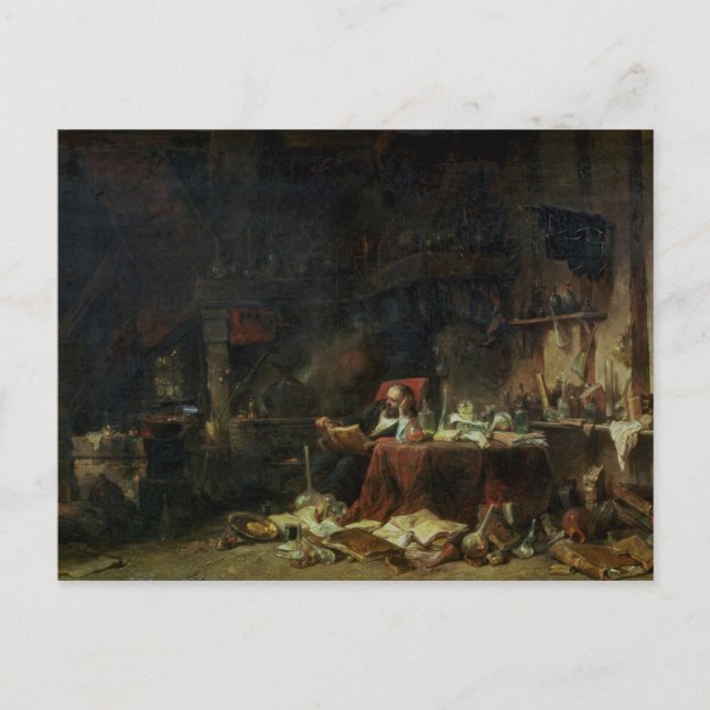 Cartão Postal Interior de um Estudo de Alquimista (Frente)