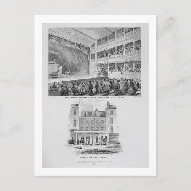 Cartão Postal Interior do Little Theatre, Haymarket em Londres (Frente)