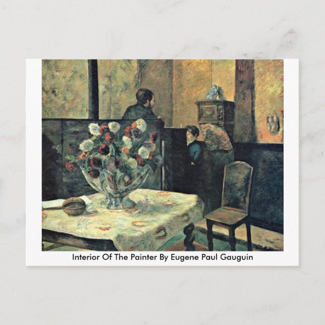 Cartão Postal Interior Do Pintor Por Eugene Paul Gauguin (Frente)