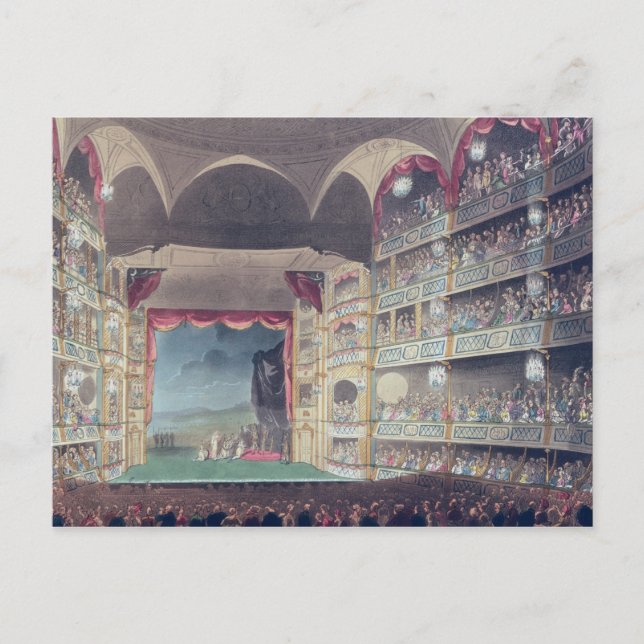 Cartão Postal Interior do Teatro Drury Lane, 1808 (Frente)