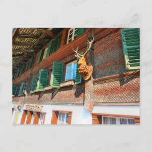 Cartão Postal Interlaken, chalé de Wooden no Intuito