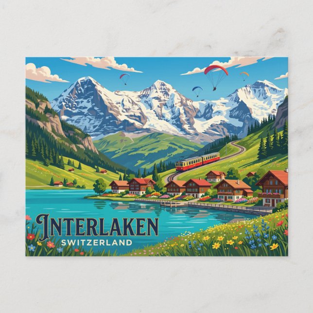 Cartão Postal Interlaken Suíça (Frente)
