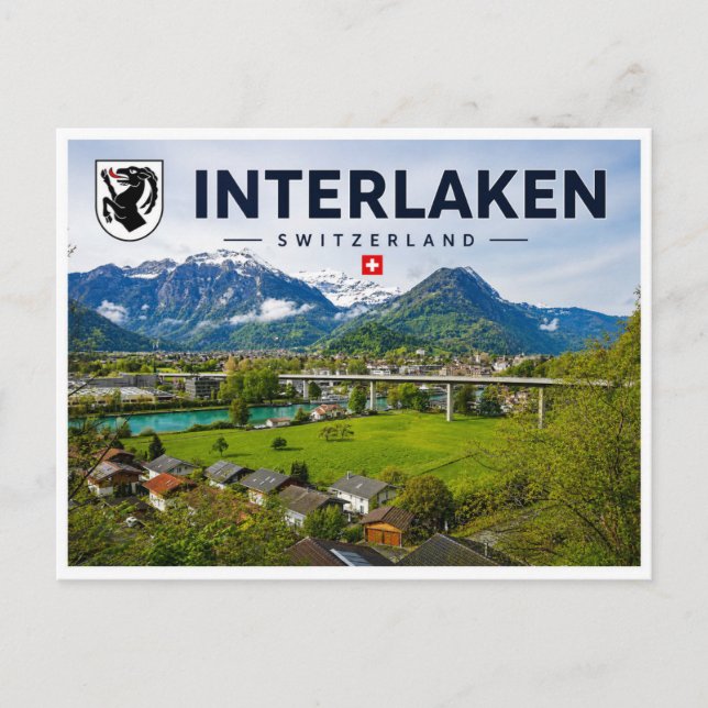 Cartão Postal Interlaken - Suíça (Frente)