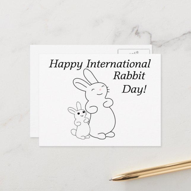 Cartão Postal International Rabbit Day (Frente/Verso In Situ)