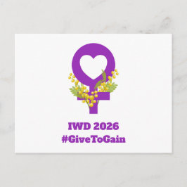 Cartão Postal International Women's Day 2026 IWD Give To Gain