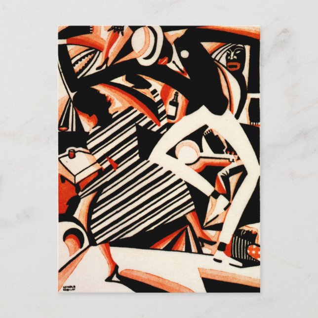 Cartão Postal Interpretação de Harlem Jazz (Frente)