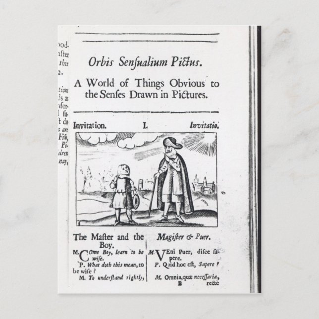 Cartão Postal Introdução a "Orbis Sensualium Pictus" (Frente)