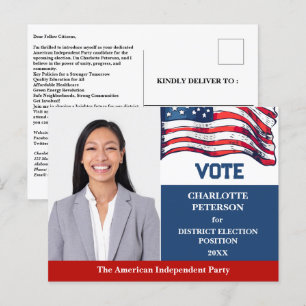 Cartão Postal Introdução ao Candidato da Campanha Eleitoral Polí
