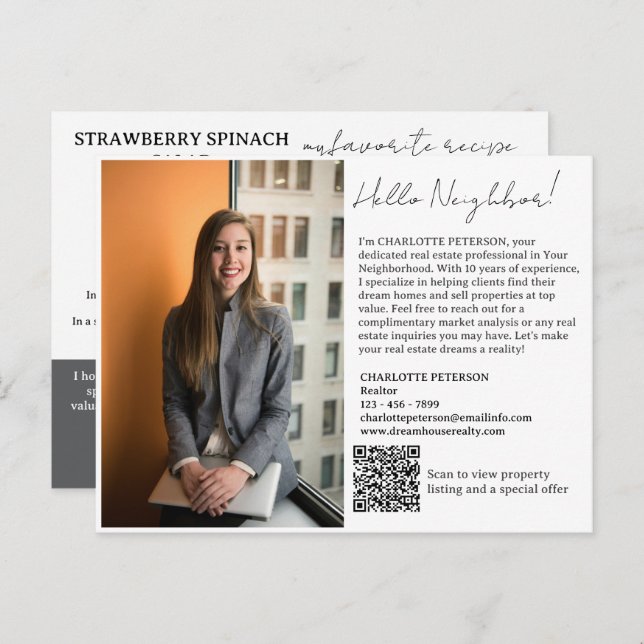 Cartão Postal Introdução Imobiliário com receita (Frente/Verso)