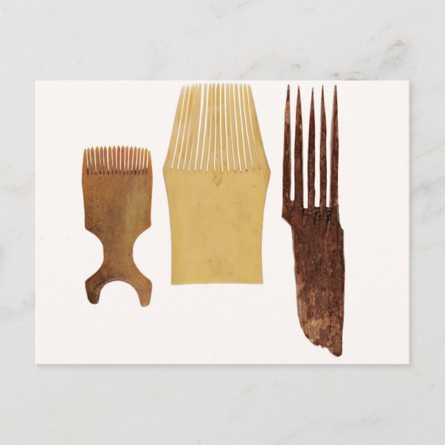 Cartão Postal Inuit combs, da costa noroeste americana (Frente)
