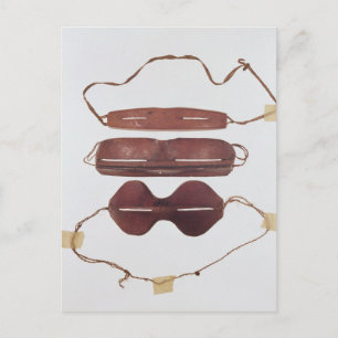 Cartão Postal Inuit sun/snow 'glasses'