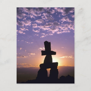 Cartão Postal Inukshuk Territórios do Noroeste, Canadá