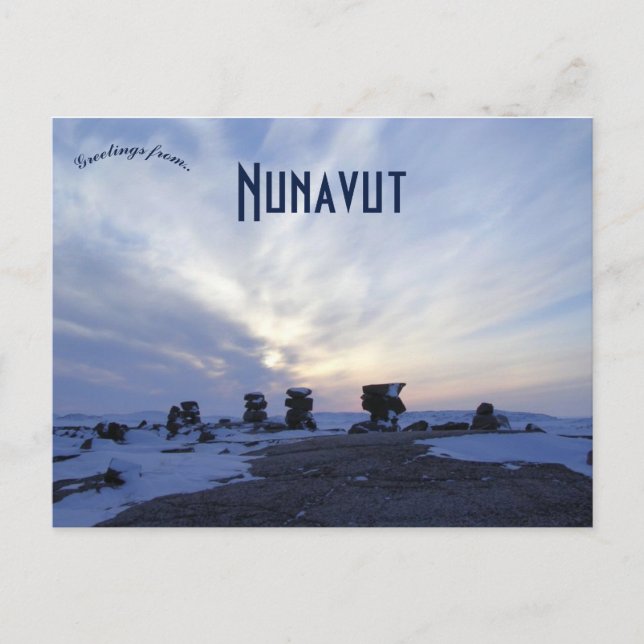 Cartão Postal Inuksugait em Kugaaruk Nunavut Canadá (Frente)