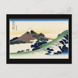 Cartão Postal Inume Pass, Kōshu (por Hokusai)