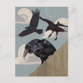 Cartão Postal Invasão de corvos