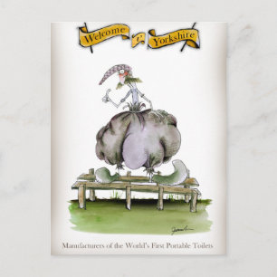 Cartão Postal Invasão de sanita portátil do Love Yorkshire