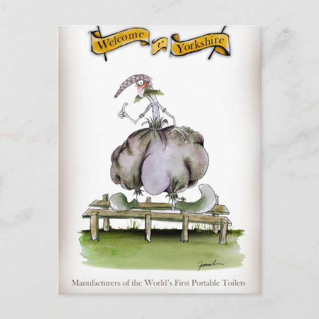Cartão Postal Invasão de sanita portátil do Love Yorkshire (Frente)