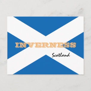 Cartão Postal Inverness - Bandeira escocesa e Escócia/adeptos de