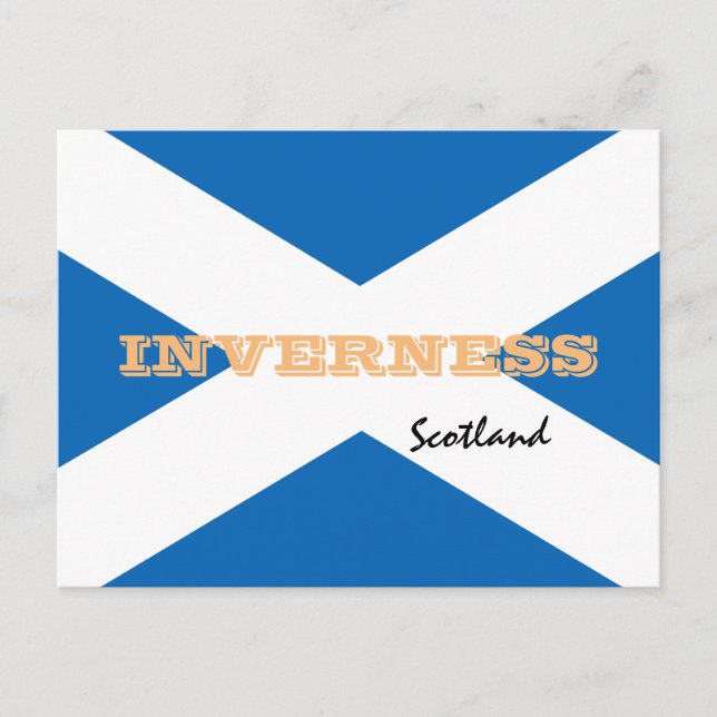 Cartão Postal Inverness - Bandeira escocesa e Escócia/adeptos de (Frente)