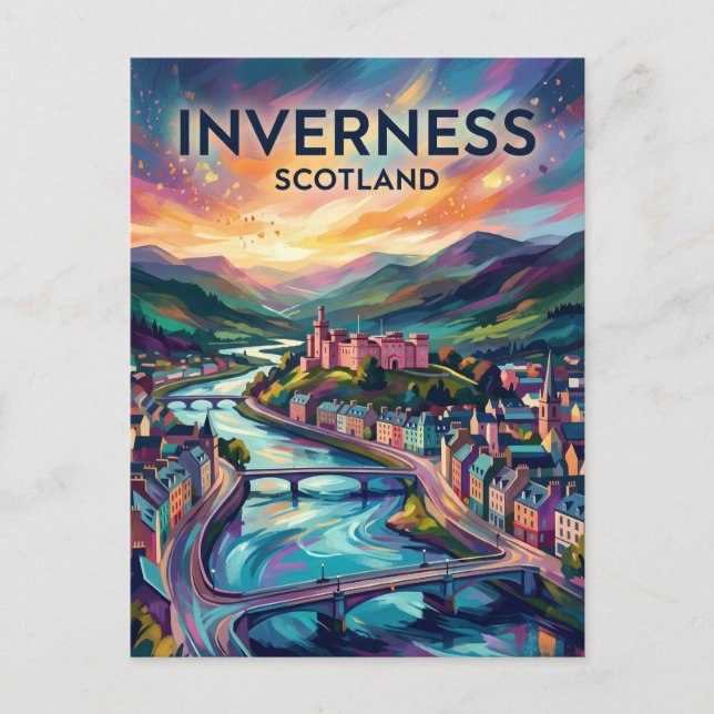 Cartão Postal Inverness Escócia (Frente)
