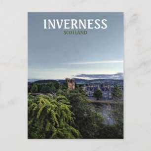 Cartão Postal Inverness, Escócia, vista da noite no Reino Unido