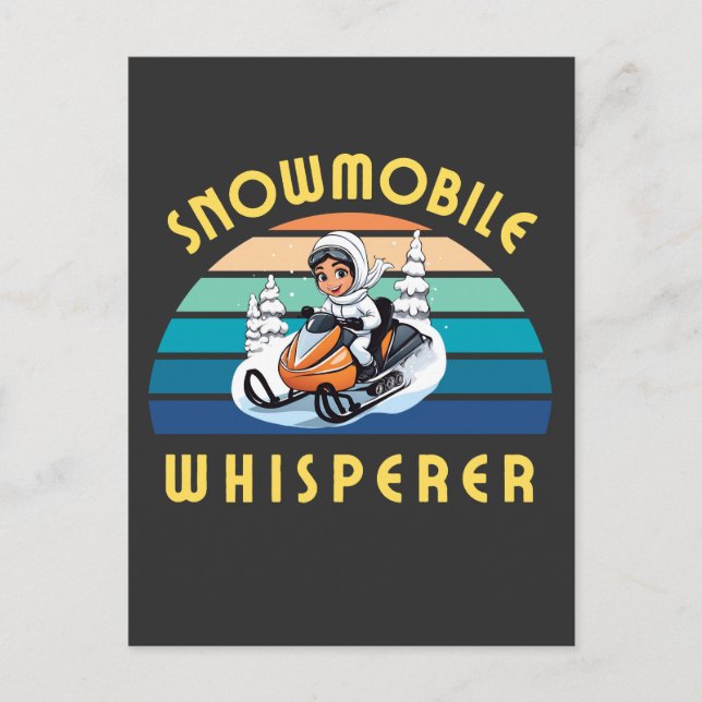 Cartão Postal inverno de moça de neve (Frente)