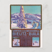 Inverno em Bielitz-Biala Poster vintage 1910