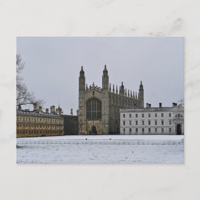 Cartão Postal Inverno em Cambridge, Reino Unido (Frente)