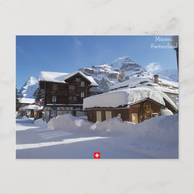 Cartão Postal Inverno em Mürren, Cartão-postal de Suiça (Frente)