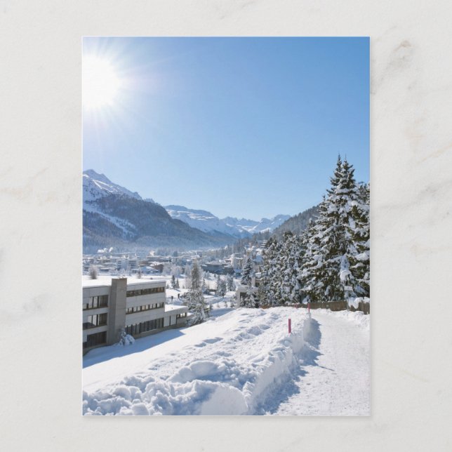 Cartão Postal Inverno em St. Moritz (Frente)