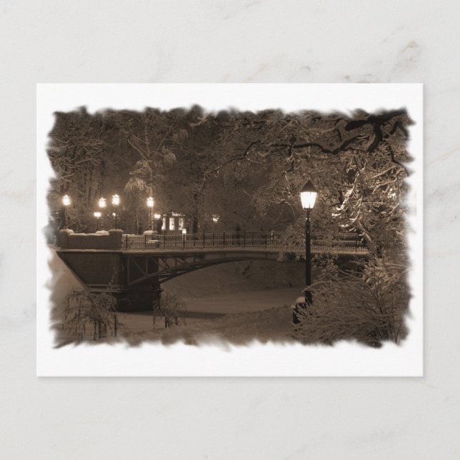 Cartão Postal Inverno em tons de sépia (Frente)
